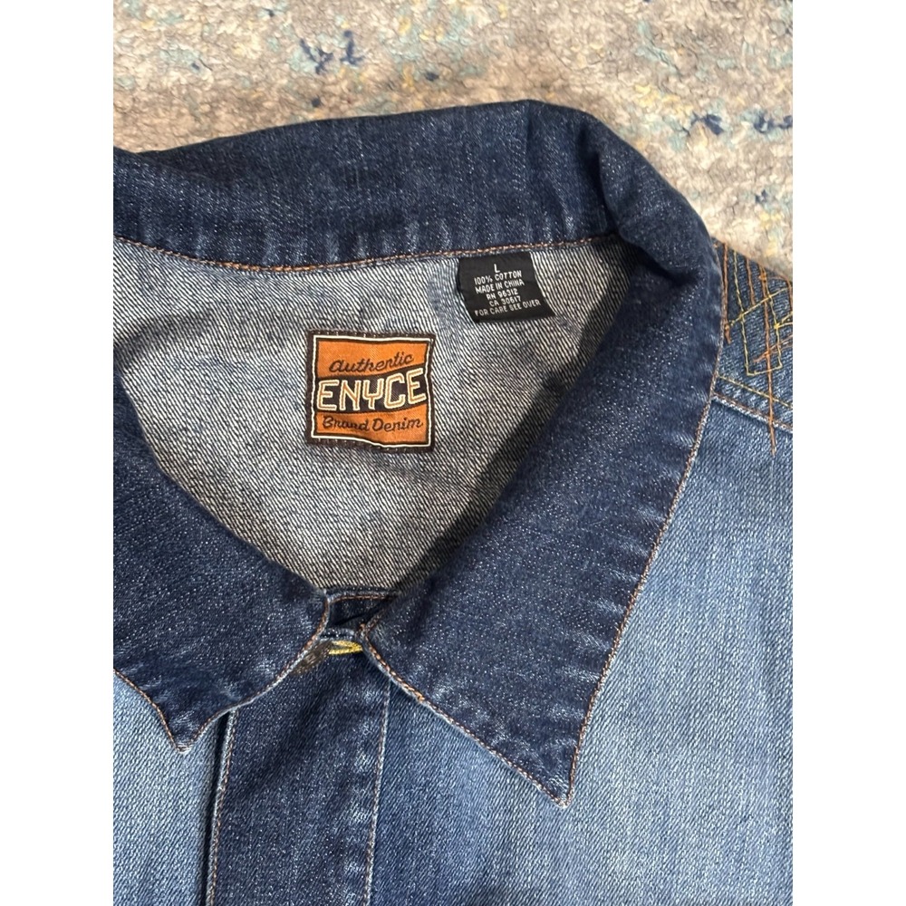 Vintage ENYCE Denim Set 2003 Jacket Large Jeans 32 Y2K Hip Hop Embroidered - Picture 5 of 10